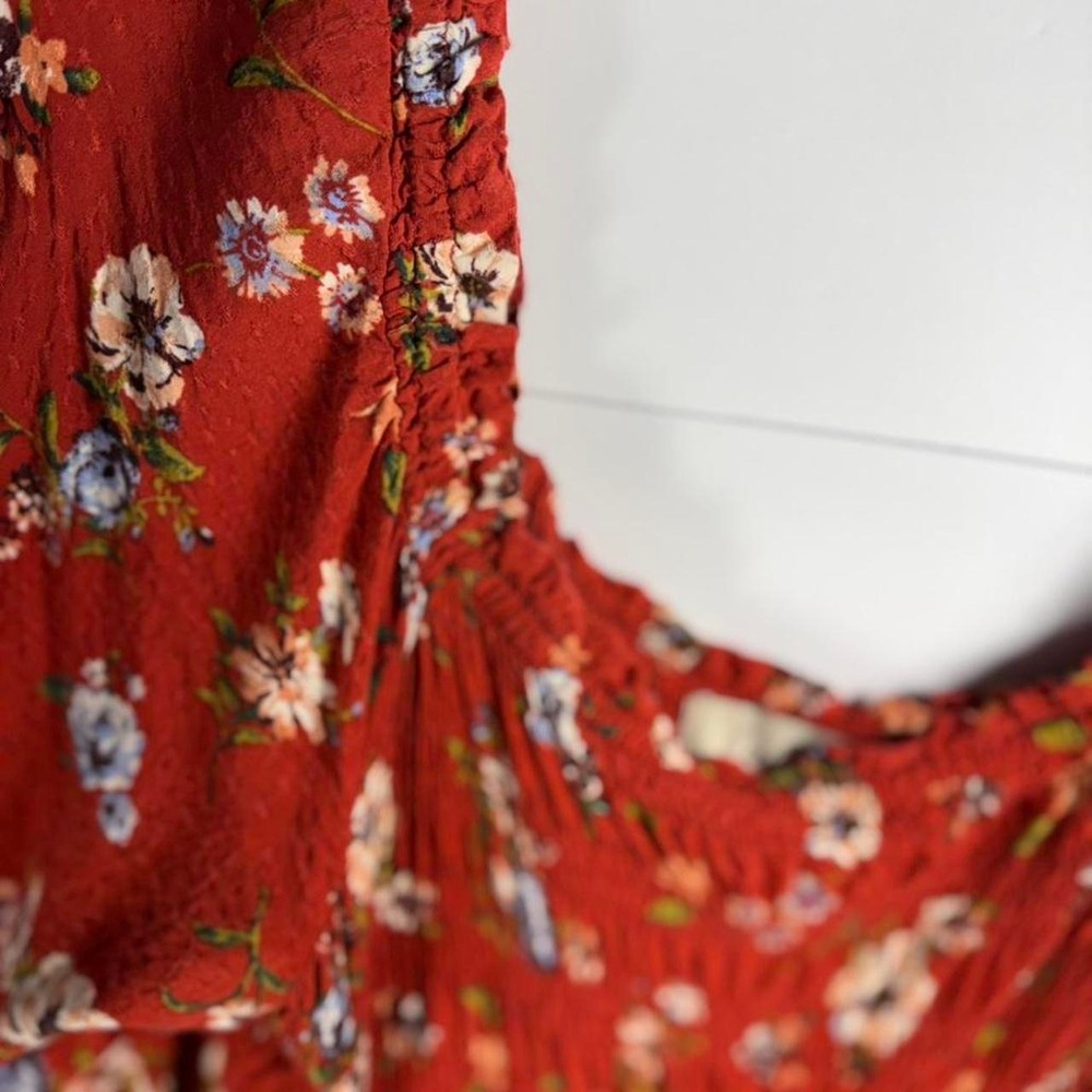 Oak & Trellis Burnt Orange Floral Maxi Dress Size XL - Picture 3 of 8